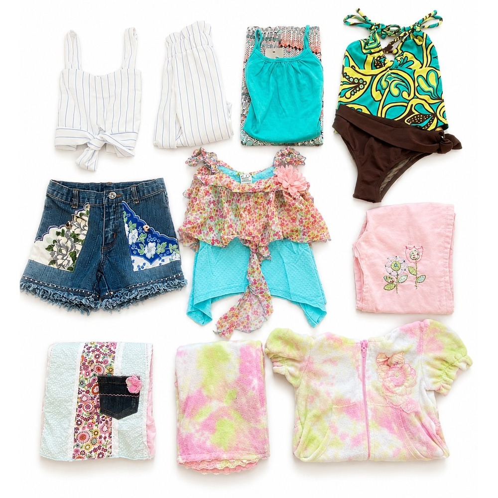 NEW -11 Items -Girls Sz 4 Huge Boutique Summer Clothing Lot Outfits Dress Shorts